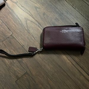 Maroon Coach Wristlet